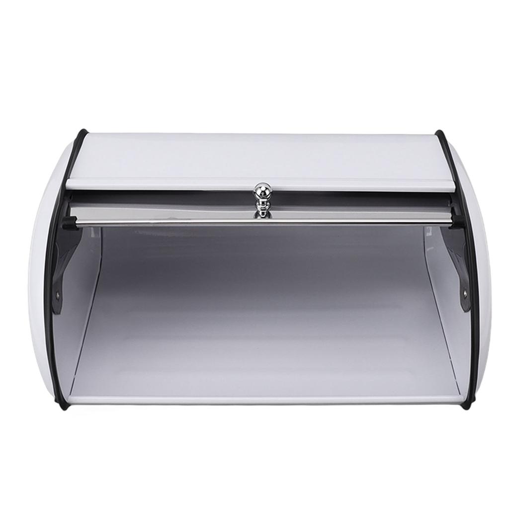 Bread Box with Small Window Large Capacity Iron Bread Bin Food Storage Container Holder for Home Kitchen Countertop