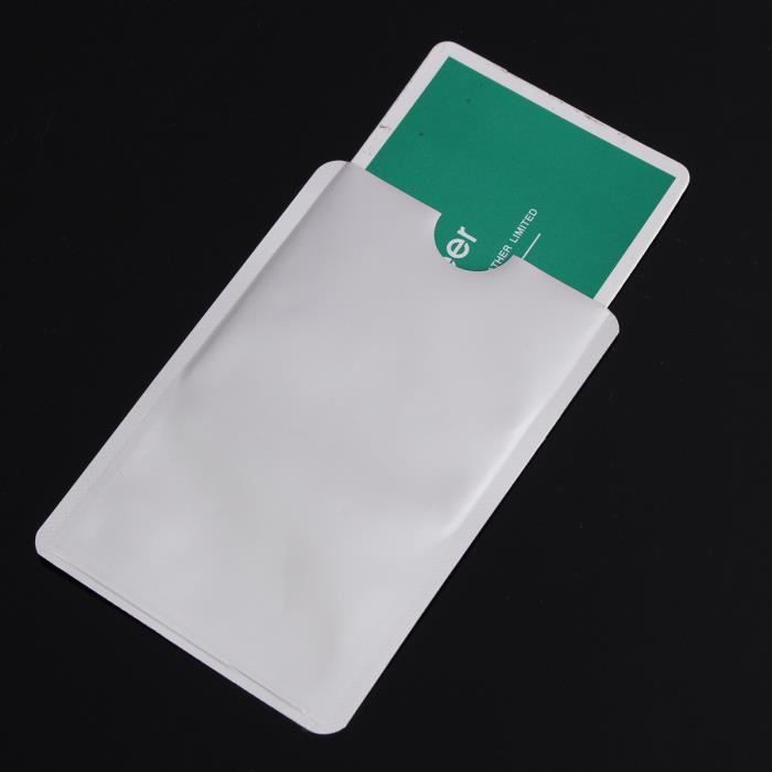 Lot de 10 pochettes de protection RFID/NFC pour cartes bancaires - Argenté