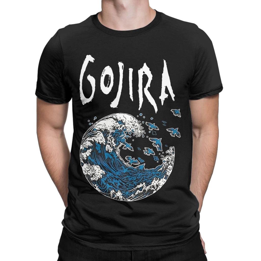 Men Gojiras Rock Metal Band T Shirt 100% Cotton Tops Novelty Short Sleeve O Neck Tees Gift Idea T-Shirts