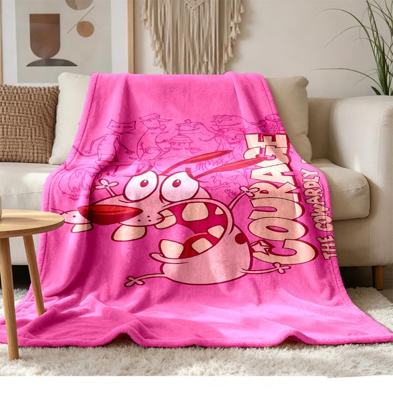 Courage the Cowardly Dog Soft and comfortable flannel Suitable for sofas living rooms outdoor camping travel and also makes a great anniversary gif