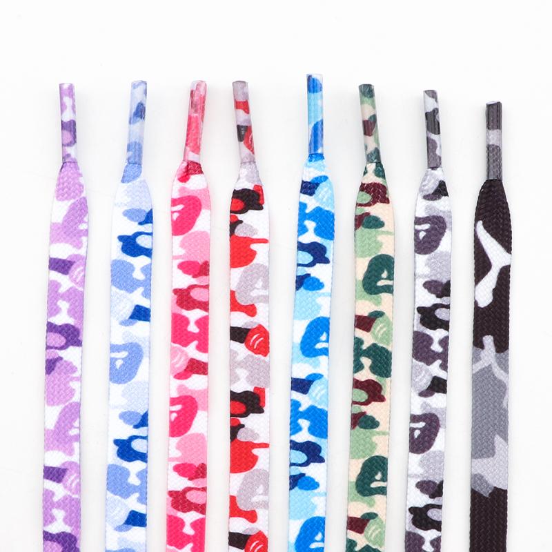 Trend Creative Shoelace Cloud Camouflage Shoelaces for Sneakers Width 0.8CM 120/140/160CM Flat Shoe Laces for AJ1&AF1 Woman Man