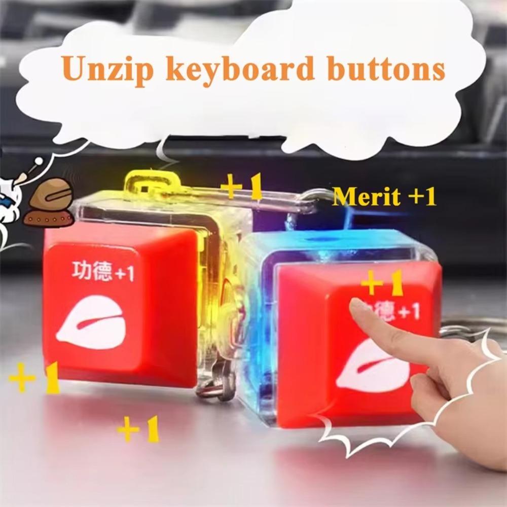 Button Cap Keycap Pendant Led Light Keycap Fidget Keychain New Finger Keyboard Gift