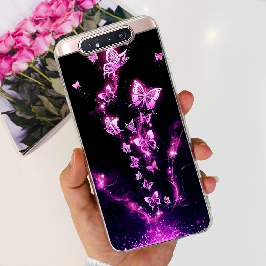 Прозрачный Мягкий ТПУ Чехол для Телефона Для Samsung Galaxy A80 Samsung A90 Чехлы Женский Модный Девичий Рисунок Funda Бампер GalaxyA80
