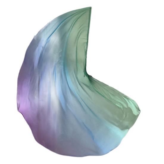 Half Circle Flag Flowing Shrittle Reflective Material Vibrant Gradient Colors Stretchable Metal Rod Lightweight Dance Flags Praise