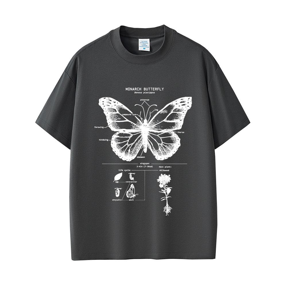 Monarch Butterfly Anatomy Graphic Tshirt Men Women Casual Oversized Funny Tshirt Unisex Fashion Vintage Short Sleeve T Shirts