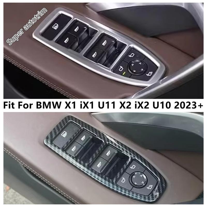 Car Inner Door Window Glass Lift Button Panel Cover Trim For BMW X1 iX1 U11 X2 iX2 U10 - 2027 ABS Carbon Fiber Accessories