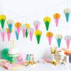 4Pcs Macaron Color Ice Cream Shape Honeycomb Paper Balls Birthday Party Store Opening Ceremony Scene Layout Hanging Decoration