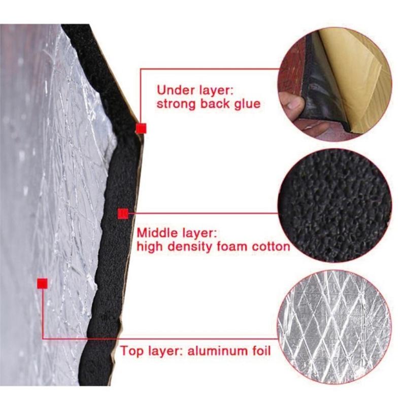 Шумопоглощающие коврики для двигателя автомобиля, Огнестойкие звукопоглощающие звукоизоляционные прокладки, Подходят для салона автомобиля, 10 шт.