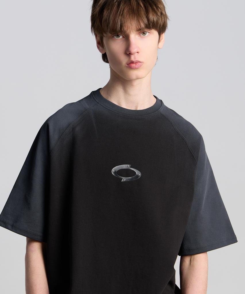 TENER Shoulder Painting Logo Short Sleeve Tee Black