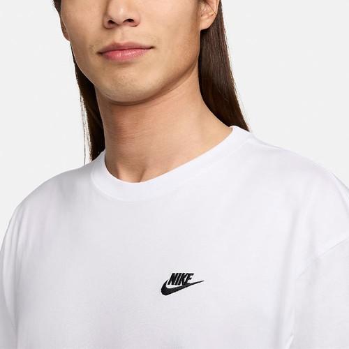Nike Мужская однотонная свободная белая футболка