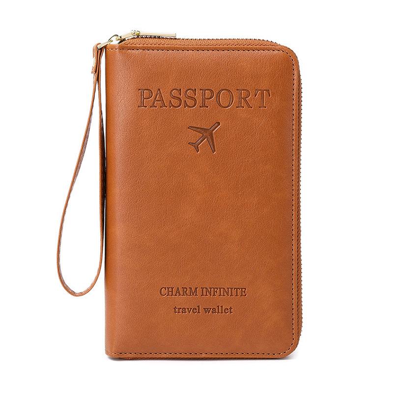 2024 RFID Travel Passport Holder & Ticket Organizer - Multifunctional Zipper Document Bag