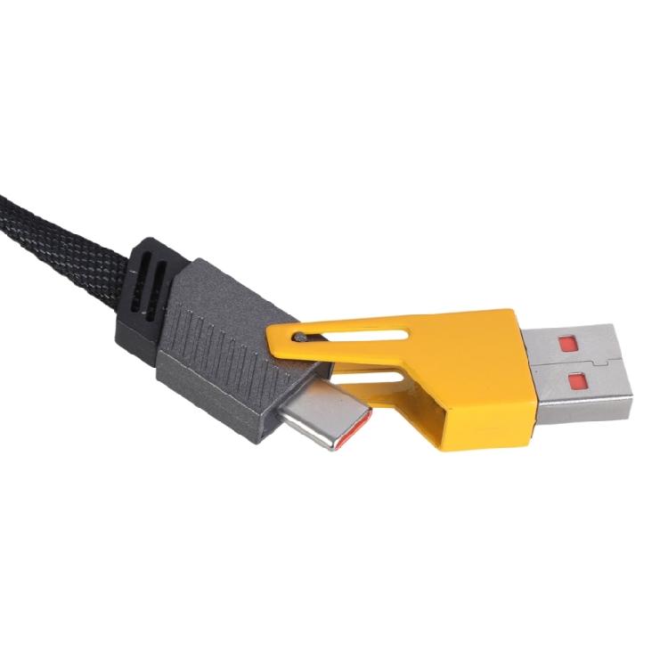 Шнур питания для быстрой зарядки 65 Вт Type C + USB на Type C Кабель для передачи данных 2-в-1 С дизайном Скорость передачи 480 Мбит/с 25/50 см