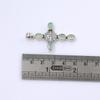 Подвеска-крест с аквамарином, 100% серебро 925 пробы, ювелирное изделие ручной работы