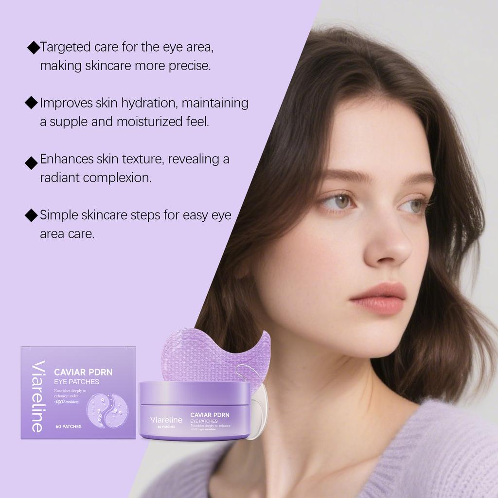 VIARELINE Caviar Hydrating Eye Masks, Lightweight & Moisturizing