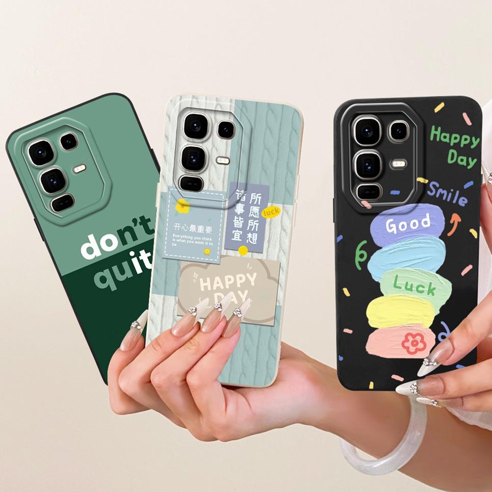 Чехол для телефона Infinix Note 50 Pro Note50 50 Pro+ Жидкий силикон Мультяшный Дракон Забавная Кошка Узор с Морским Пляжем Задняя крышка
