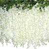 12pcs Thick Wisteria Flowers Fake Wisteria Hanging Flowers Artificial Wisteria Flowers Ceiling Flower Plants Exterior Decoration
