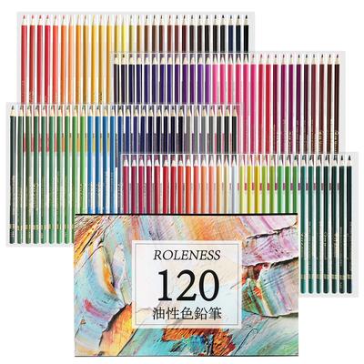 Ролесс Цветные карандаши для детей и раскраски Начинающий и профессиональный Мягкий Включает чехол для хранения и точилку 120 цветов Масляные для взрослых,
