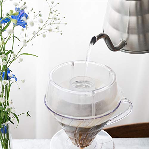 HARIO V60 Drip-Assist Set (Pete Likata Model) - 1-4 cup coffee brewing support device, transparent, made in Japan (PDA-1524-T)