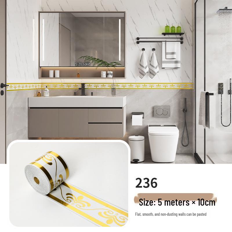 Самоклеящийся рулон настенных стикеров 10 см x 5 м: Плиточный плинтус и угловое оформление