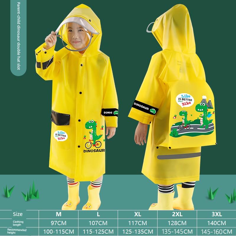 Children's Raincoat for Boys and Girls, Kindergarten School Rainwear, Transparent Cute Poncho-Style Raincoat for Toddlers and Students