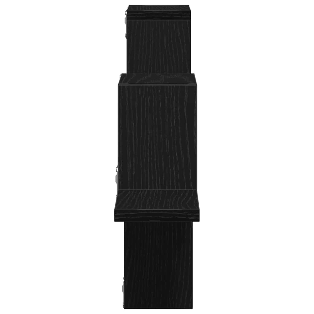 Wall Mounted Shelf Black Oak Effect 104.5 x 43 x 10 cm