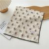 Floral Small Square Scarf Flower Printed Silk Scarf Elegant Cotton Linen Print Scarves  Outdoor