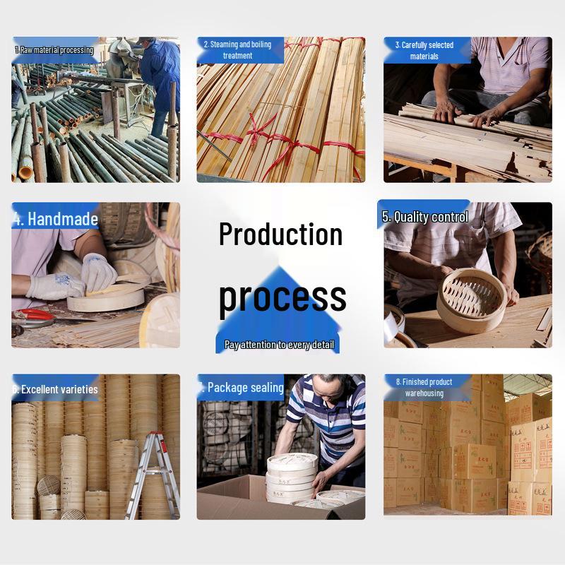 Компактная бамбуковая пароварка - Идеально подходит для блюд на пару, свинины с рисовой мукой и маленьких булочек