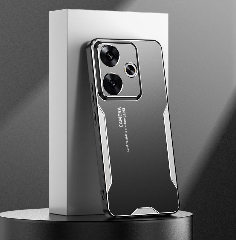 Чехол из алюминиевого сплава для POCO M6 4G F6 X6 M6Pro, металлический матовый бампер, силиконовый противоударный защитный чехол для камеры, чехол для телефона Redmi 13 13C A3 X Note 13R