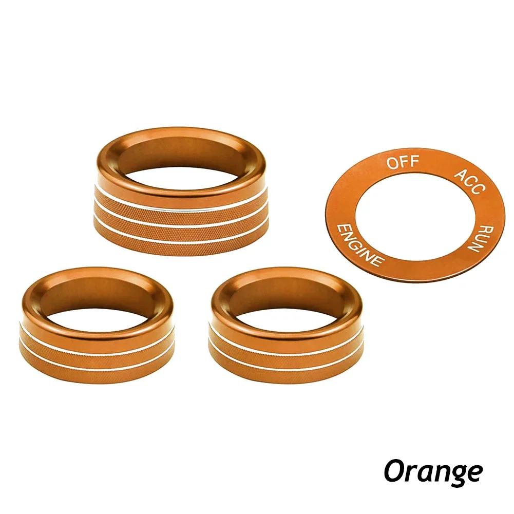 Car Air Conditioning Volume Radio Button Knob Cover Aluminum Decorative Ring for Dodge Challenger Charger Accessories 2015-2020
