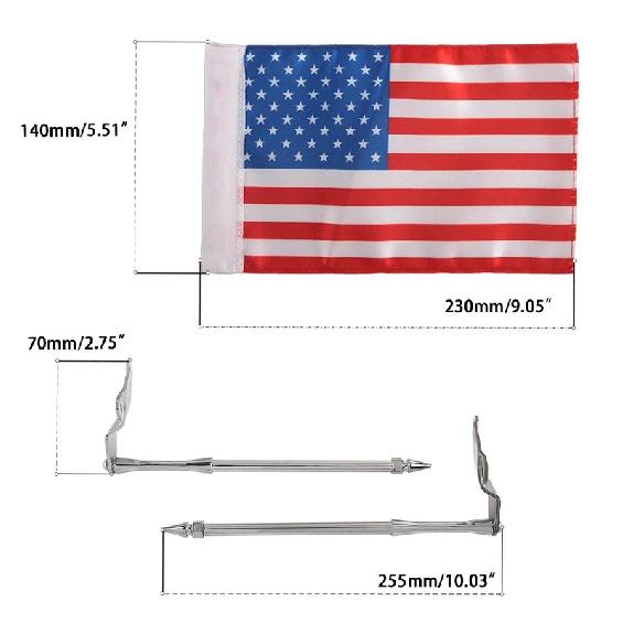 Rack Rear Side Flag Pole Flagpole Kit Mount Motorcycle Flag Shelf Flag Pole Fit For Honda Gold Wing GL1800 F6B gl1800 2018-