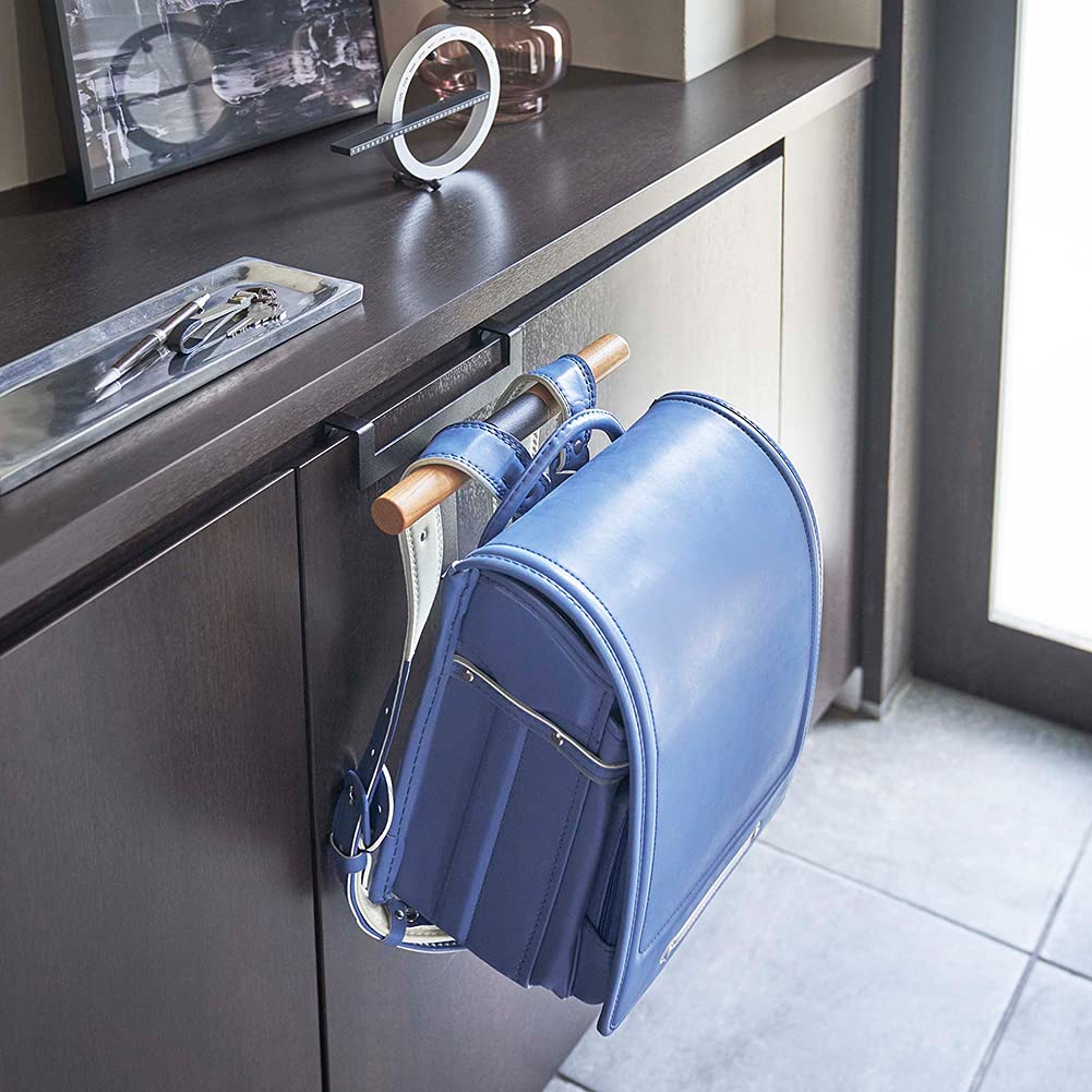 Yamazaki Shoe Cabinet Door Randoseru & Backpack Hanger, Brown, Approx. W26 X D9.5 X H16cm, Rin, Easy Installation, Simply Insert Into Door, 5240