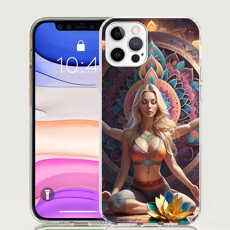 Meditation Yoga Girl Phone Case for Apple iPhone 17 Air 16 15 Plus 14 + 13 Mini 12 11 Pro Max 7 8 SE 16Max Soft Shell Cover Coqu