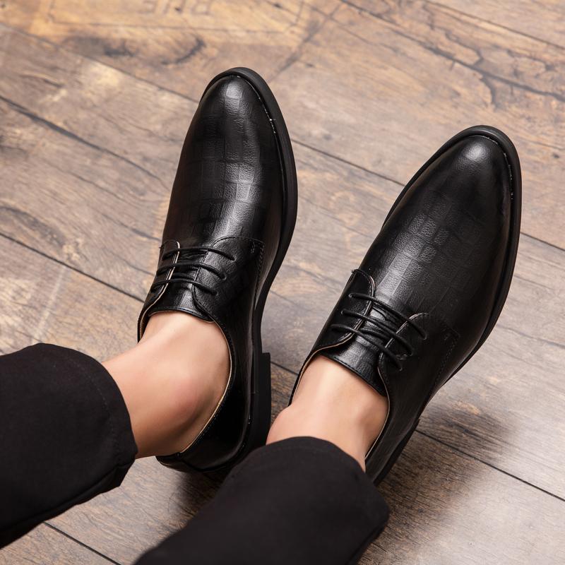 Мужские туфли Дерби Черные кожаные туфли Коричневые деловые туфли для офиса Свадебные блейзеры Туфли-седла Большие размеры