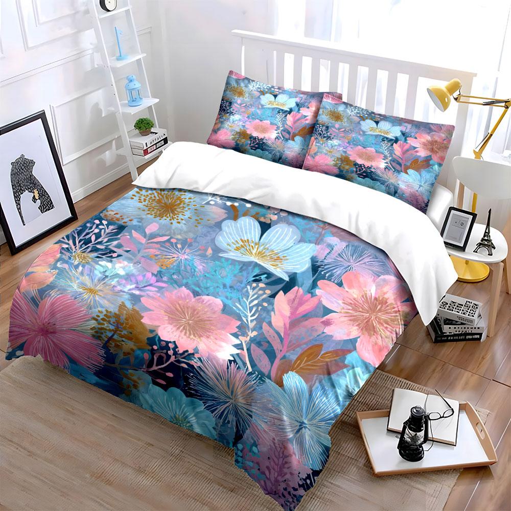 Whimsical floral dreamscape. Bedding sets Duvet covers Pillowcases(1* Duvet Cover 2* Pillowcases without duvet insert)