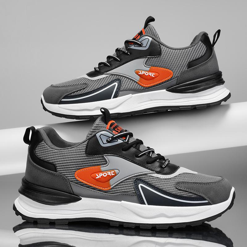 Мужские спортивные кроссовки на толстой подошве, модные и повседневные кроссовки для бега, весенне-осенние, сетчатые, дышащие, новые кроссовки