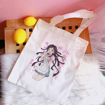 Холщовая сумка для покупок с героями мультфильмов Mikan Tsumiki, японское аниме, женская сумка на плечо, эко-сумка, многоразовые сумки для покупок для продуктов