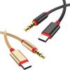Type C To 3.5mm Extension Cable Male To Male 1m Portable for Headphone Mobile Phone Enhances Sound Output Quality