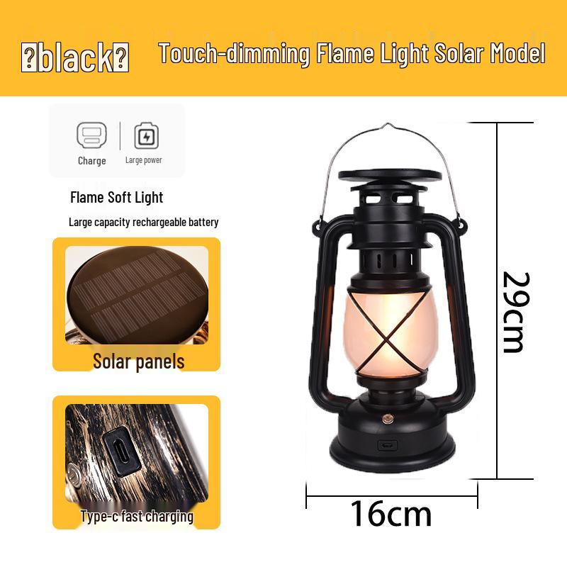 Cross-Border Charging Bar Table Lamp: Vintage Lantern for Decoration, Outdoor Camping, and Desk Use