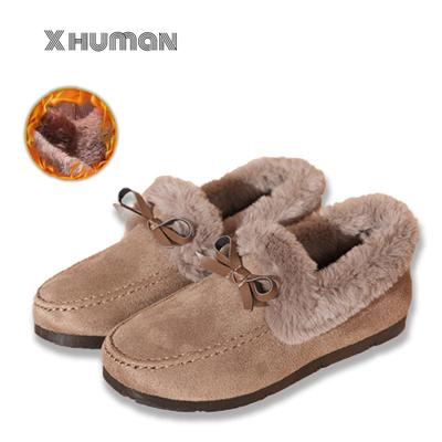 Женская зимняя хлопковая обувь с подкладкой, утолщенная, новая, плоская подошва, мягкая, нескользящая, теплая, плюшевая, удобная, соевая обувь для людей среднего и пожилого возраста