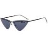New European and American personalized small frame sunglasses frameless trimmed one-piece sunglasses triangular colorful literary sunglasses