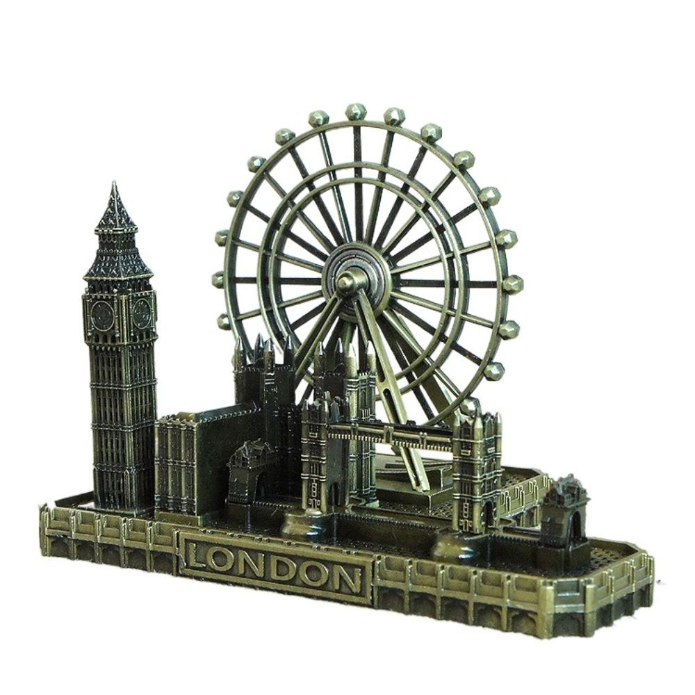 Metal London Eye Big Ben Tower Bridge Vintage Miniatures Statue Sculpture Paris Tourist Souvenirs
