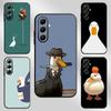 Cute fashion Duck cute cartoon Phone Case For Samsung Galaxy S26 S25 S24 S23 S22 S21 Plus Ultra Note20 Soft Black