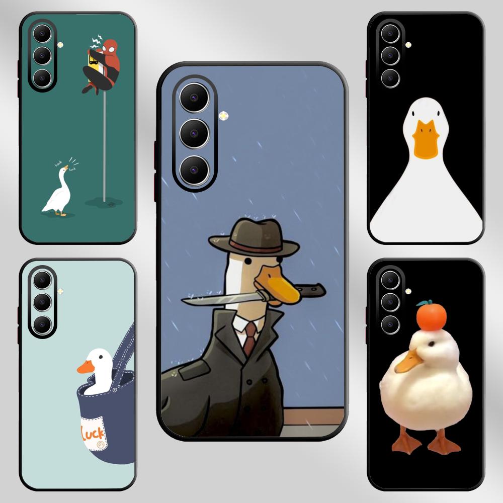 Cute fashion Duck cute cartoon Phone Case For Samsung Galaxy S26 S25 S24 S23 S22 S21 Plus Ultra Note20 Soft Black