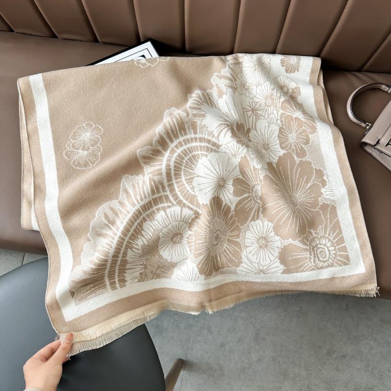 Новый осенне-зимний теплый утолщенный шарф из искусственного кашемира, женский, с достойной атмосферой, шаль для кондиционера