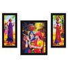 Paper Vastu Indian Village Scene Women Wall Art Painting, Multicolor, Indian Villlage, 13.0 X 22.0 Inches, Set of 3