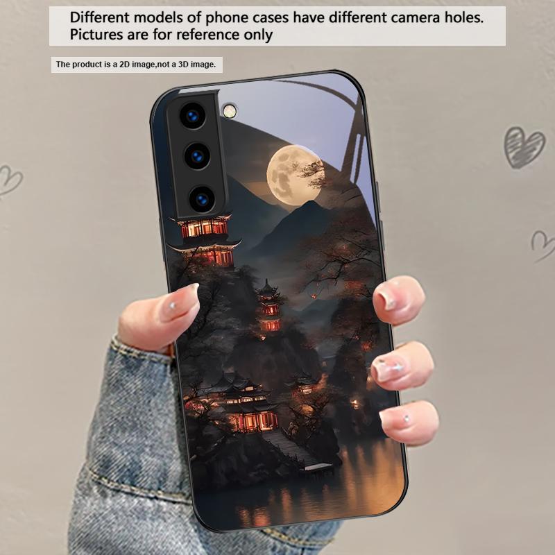 Свет Луны Фея Тропа Для Samsung Galaxy S20 S21 S22 S23 Plus S24 FE S25 Ultra S26 Edge S25+ S20+ S22+ Черный Стеклянный Чехол для Телефона