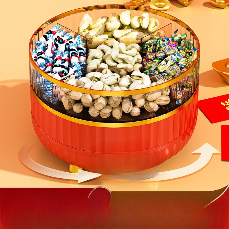 Весенний фестиваль праздничная вращающаяся коробка для конфет бытовая многослойная легкая роскошная коробка для хранения орехов и сухофруктов ценная прозрачная коробка для сухофруктов