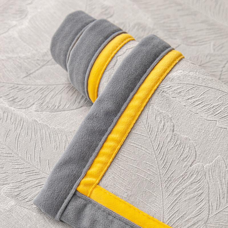 Чехол для дивана из жаккарда, короткий, плюшевый, для гостиной, полотенце для дивана, четыре сезона, противоскользящий, пылезащитный, защитный чехол для мебели, желтый край
