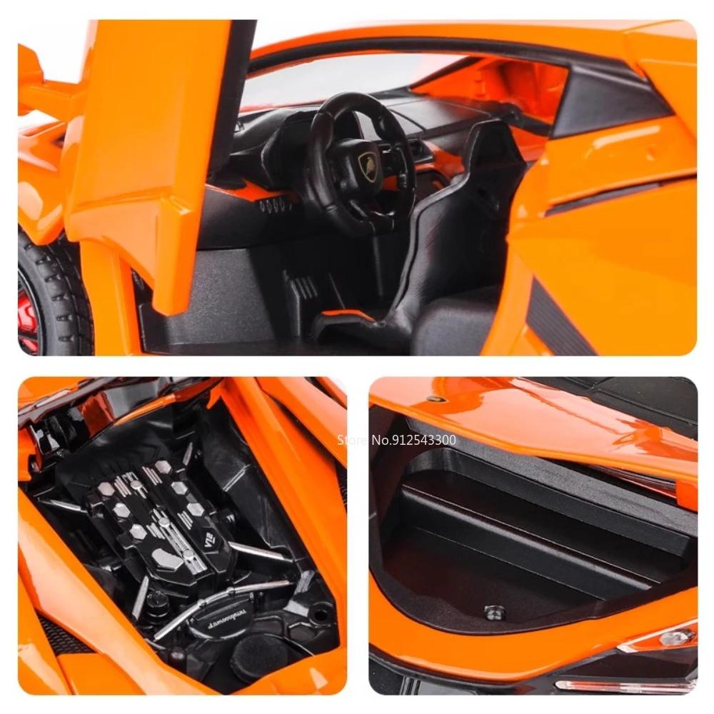 1:24 Scale Revuelto Senna Spray Sports Car Model Toy Sound Light Doors Opened Alloy Diecast Miniature Vehicles Gifts for Boys