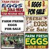 Chicken Egg Shabby Chic Poste Tin Signs Metal Plate Farm Fresh Eggs Metal Tinplate Sign Poster 20x30cm